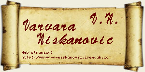 Varvara Niškanović vizit kartica